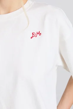 shrimp roll with chips boyfriend tee - white
