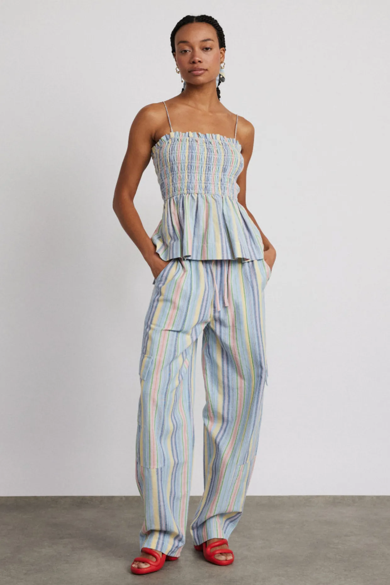 sicily rocket cargo trousers - multi stripe