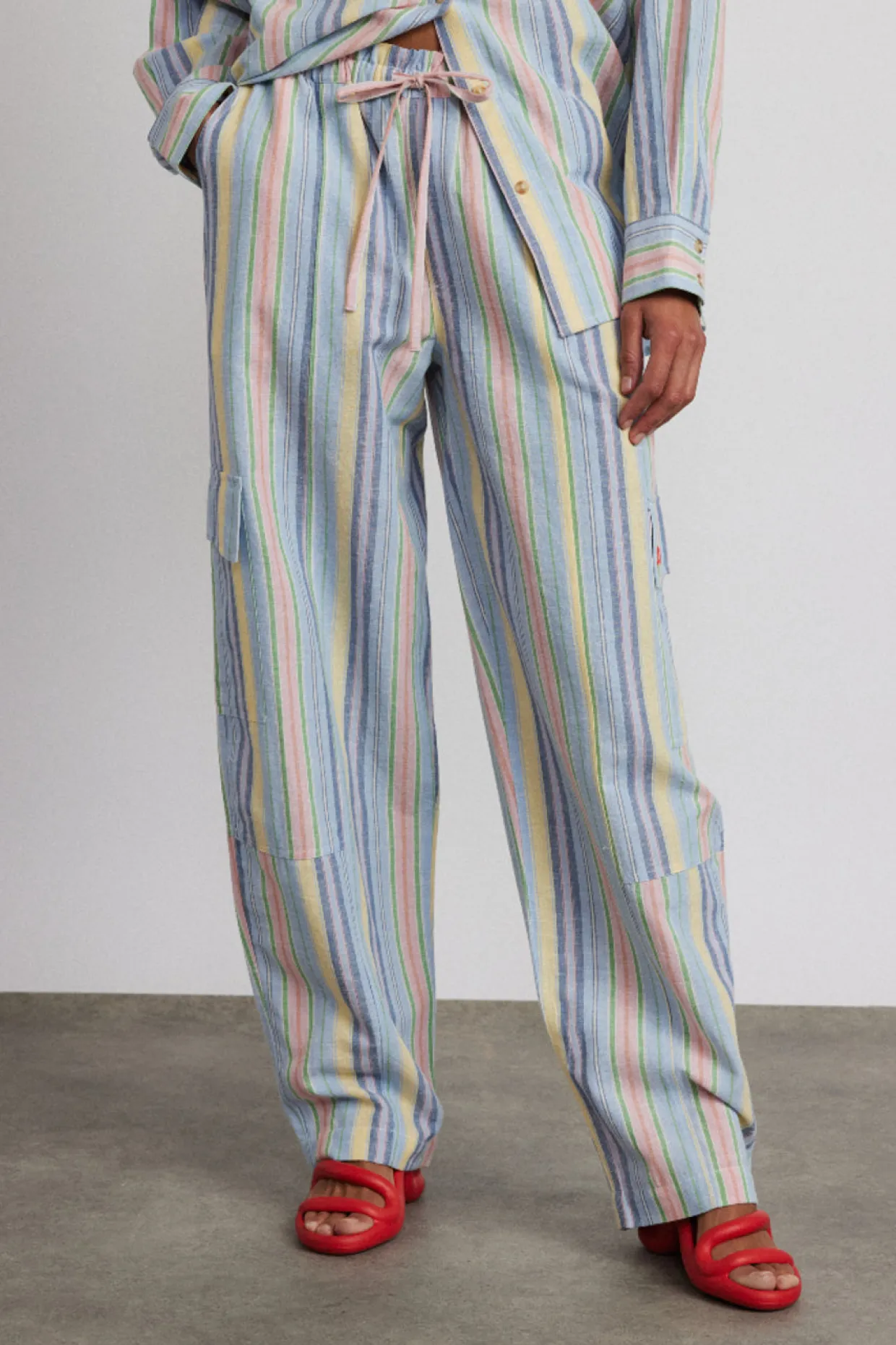 sicily rocket cargo trousers - multi stripe