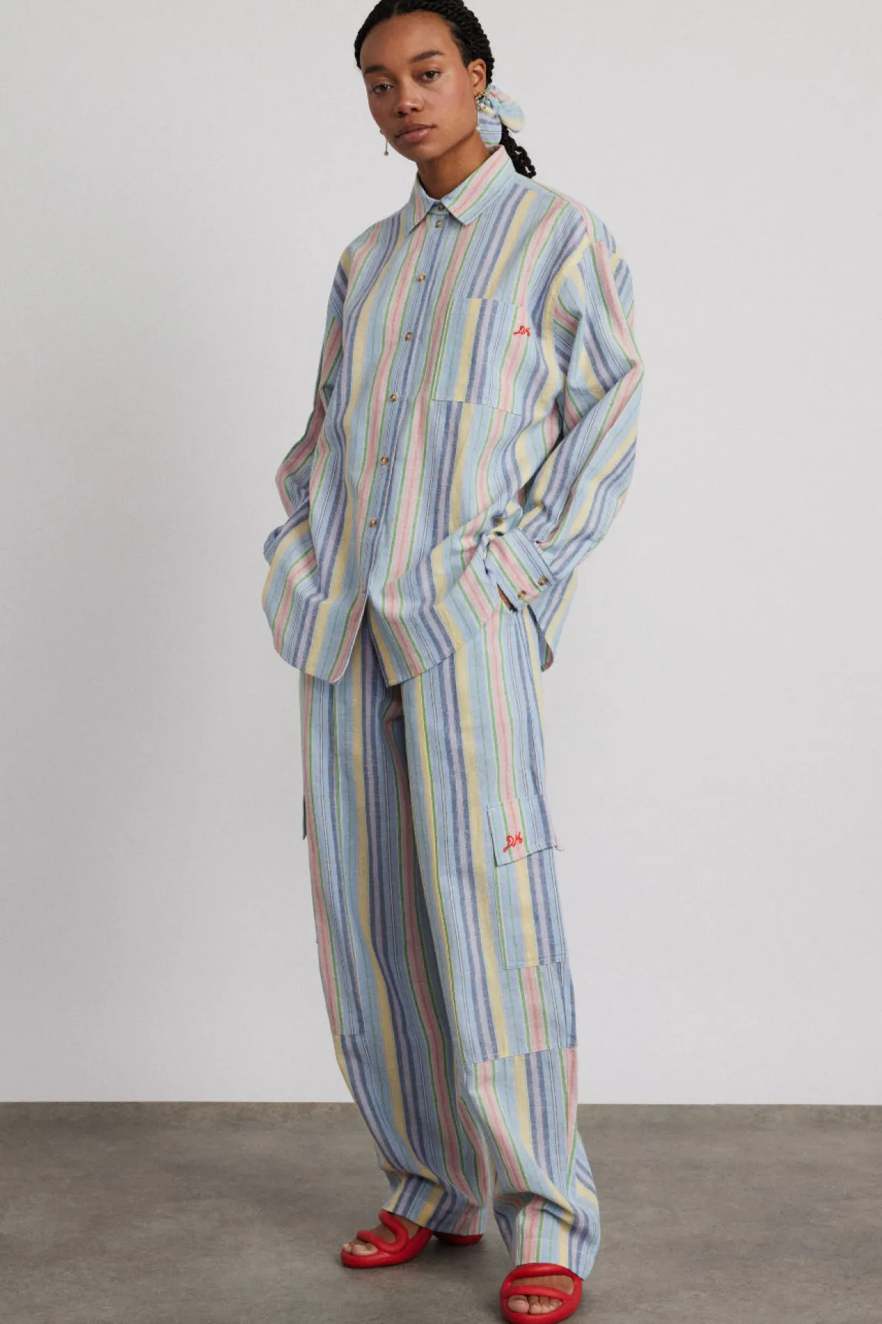 sicily rocket cargo trousers - multi stripe
