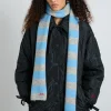 skinny stripe scarf in grey u0026 blue