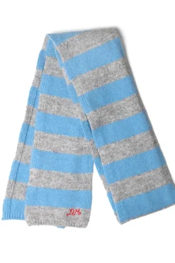 skinny stripe scarf in grey u0026 blue