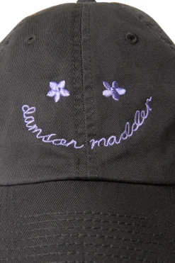 smiley cap with lilac embroidery - web exclusive