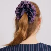 stripe scrunchie with broderie edge
