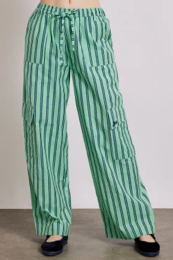 sydney coastal cargo pants - mint stripe