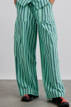 sydney coastal cargo pants - mint stripe