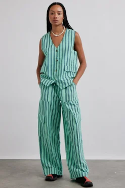 sydney coastal cargo pants - mint stripe