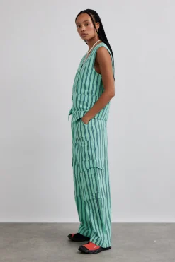 sydney coastal cargo pants - mint stripe