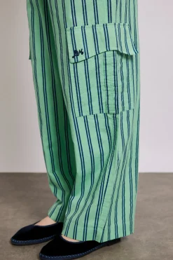 sydney coastal cargo pants - mint stripe