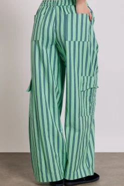 sydney coastal cargo pants - mint stripe
