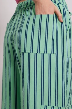 sydney coastal cargo pants - mint stripe
