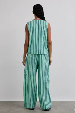sydney coastal cargo pants - mint stripe
