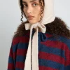 tie neck bonnet in oatmeal