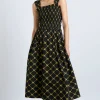 tish midi dress - black bow print
