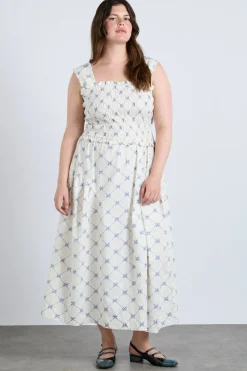 Tish midi dress - white bow print