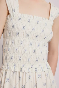 Tish midi dress - white bow print
