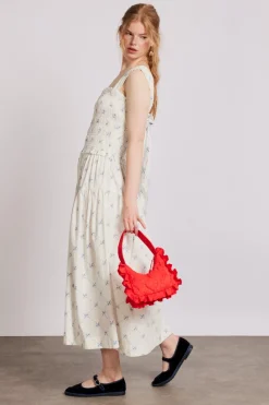 Tish midi dress - white bow print