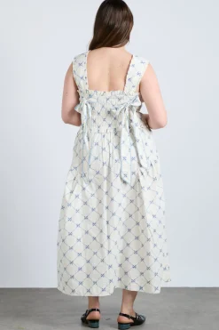 Tish midi dress - white bow print