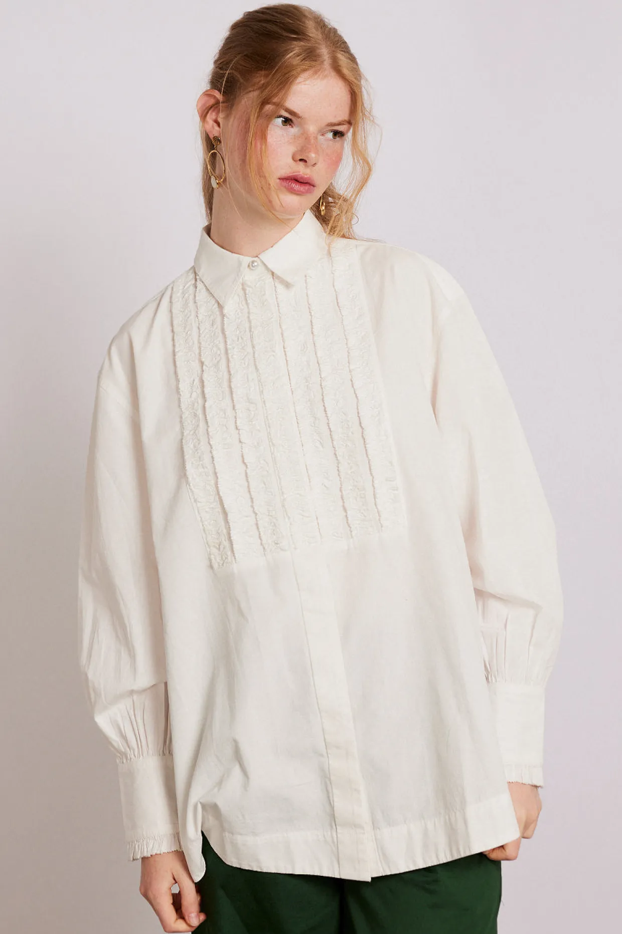 tuxedo ruffle shirt