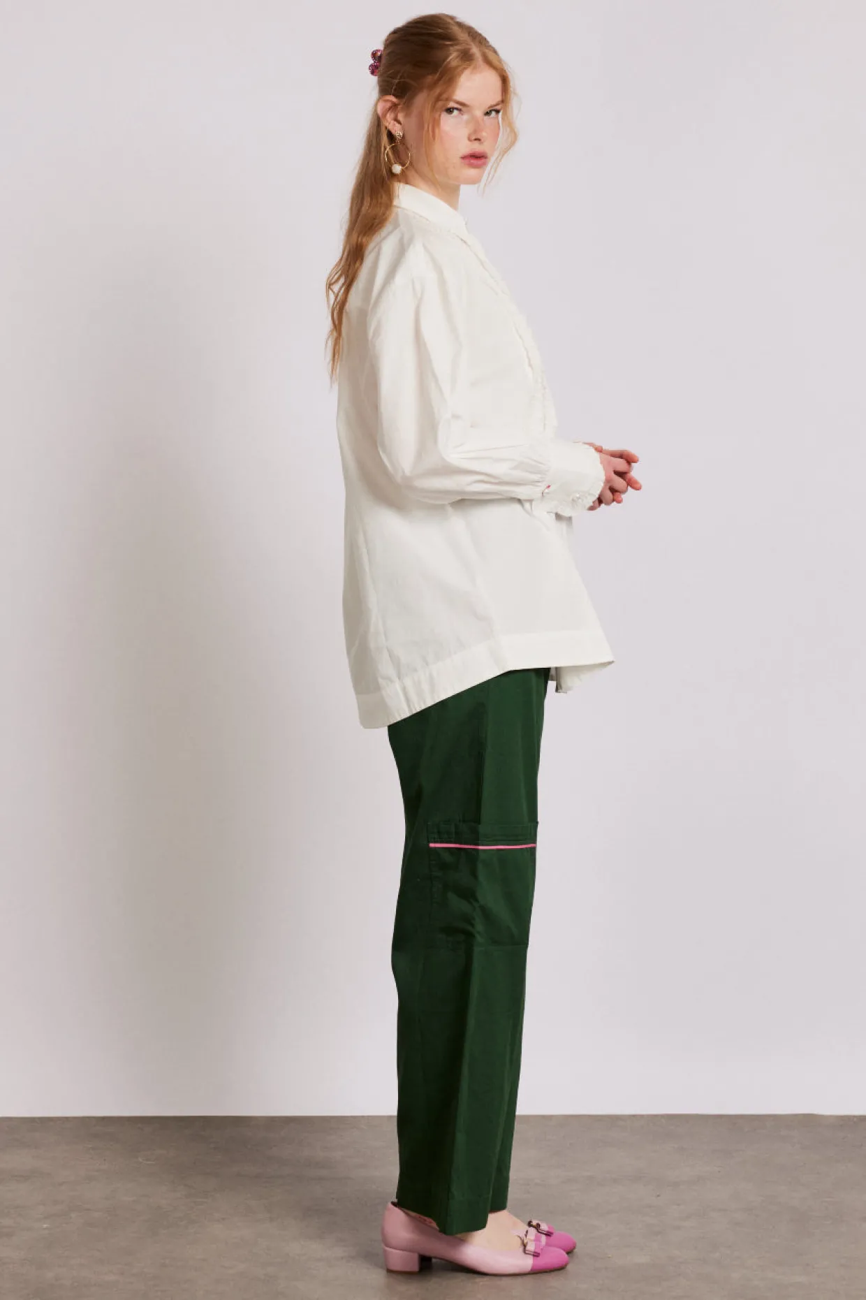 tuxedo ruffle shirt
