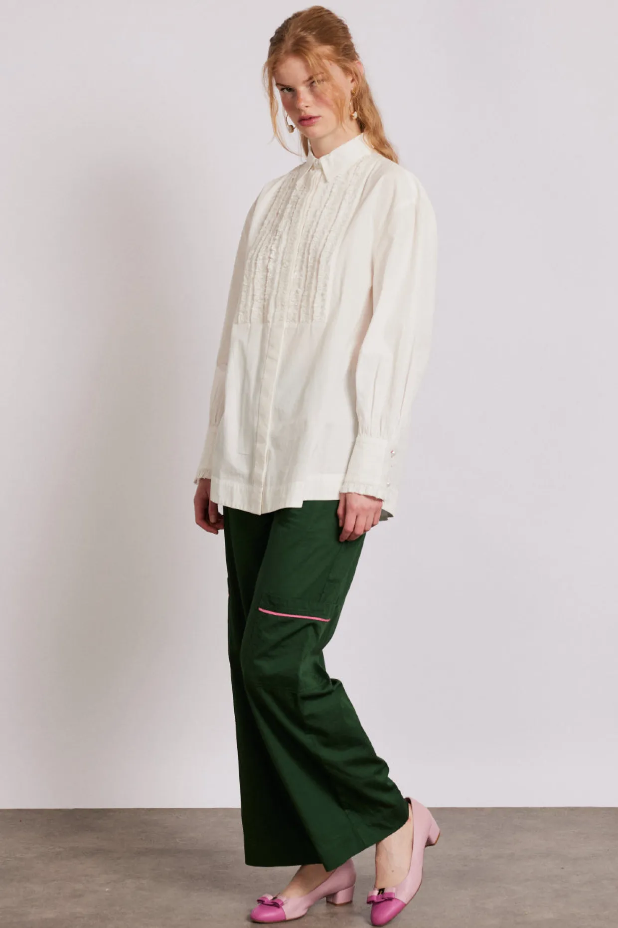 tuxedo ruffle shirt