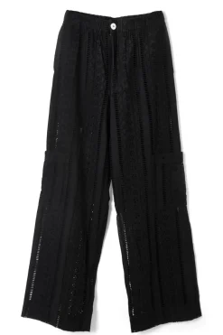 vacation pants - black broderie