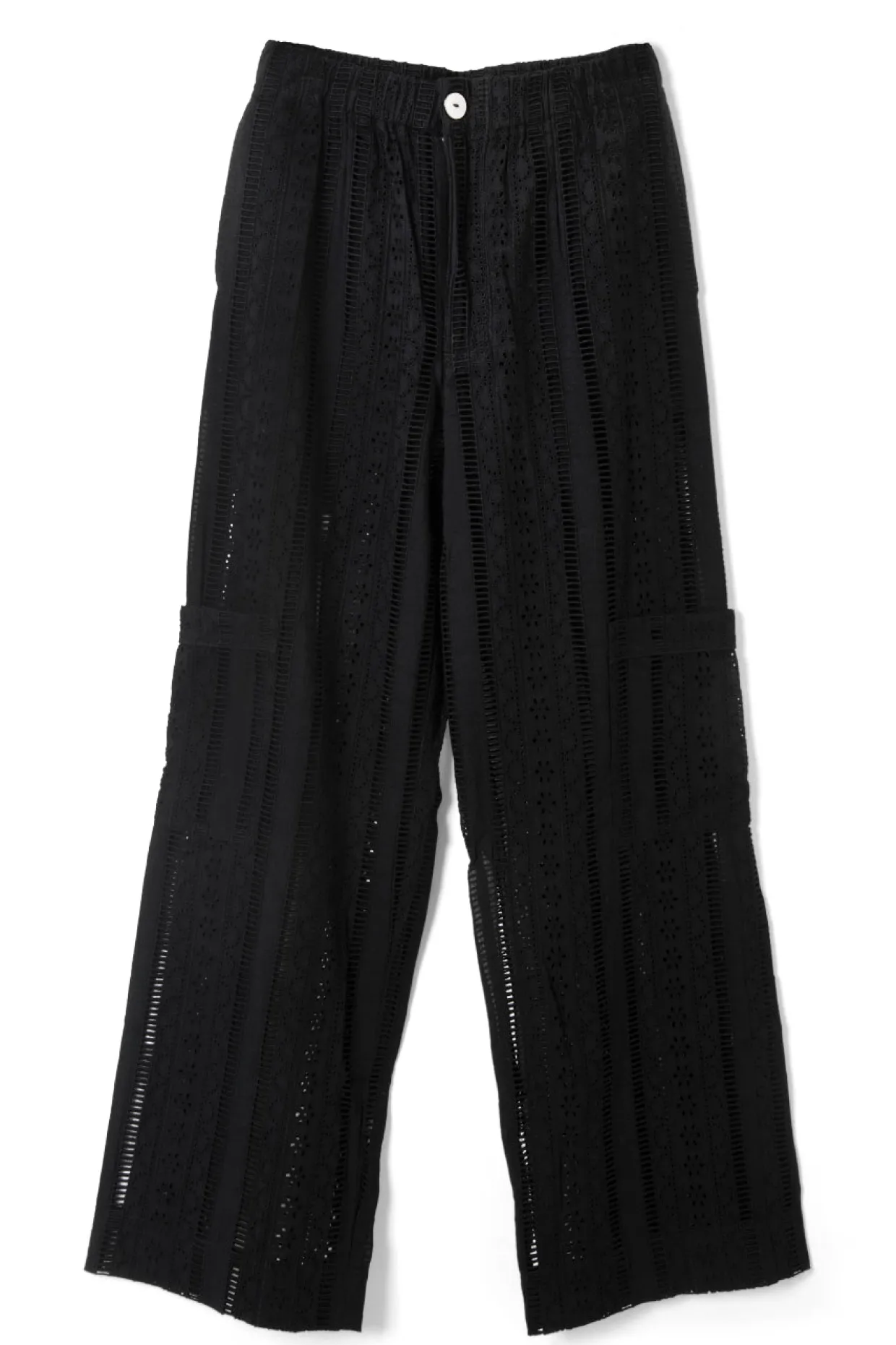 vacation pants - black broderie