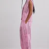 vacation pants - pink broderie