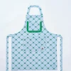 valerie apron - green u0026 blue bow